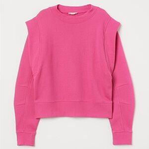 H&M | Pink Cerise Boxy Relaxed-fit Sweatshirt